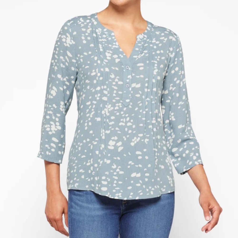 MONDAY FUN Kearney Henley Blouse / Shirt light blue